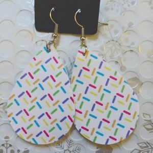 Rainbow confetti earrings